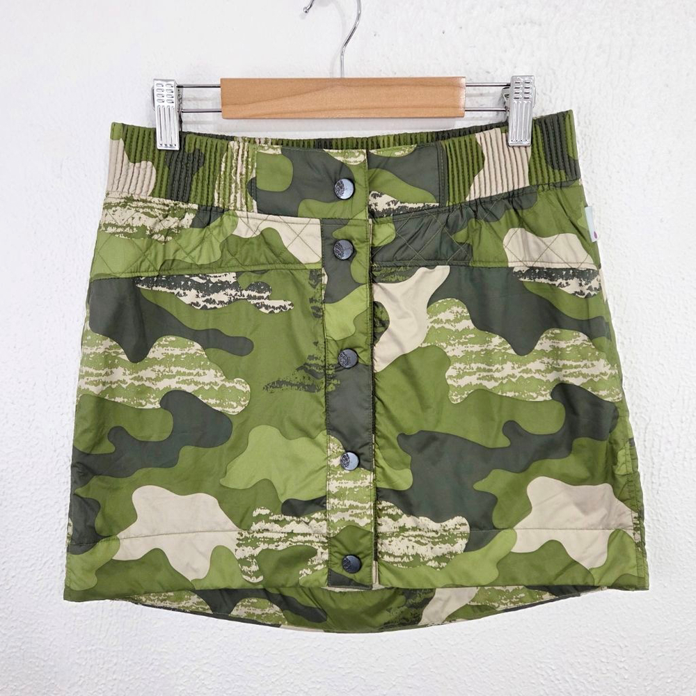 Stio Skycrest Insulated Snap Skirt Green Camouflage Women's XS Outdoor quilted